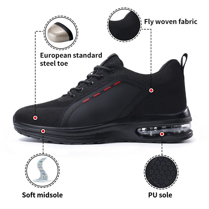 Werkschoenen- Antislip veiligheidsschoenen- SB JMKA WorkSneaker Black