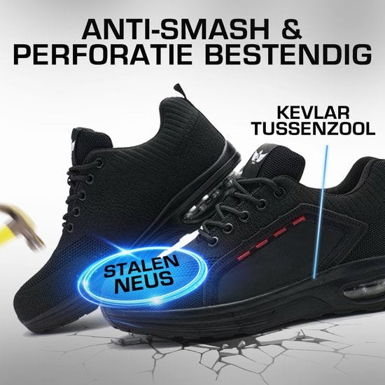 Werkschoenen- Antislip veiligheidsschoenen- SB JMKA WorkSneaker Black